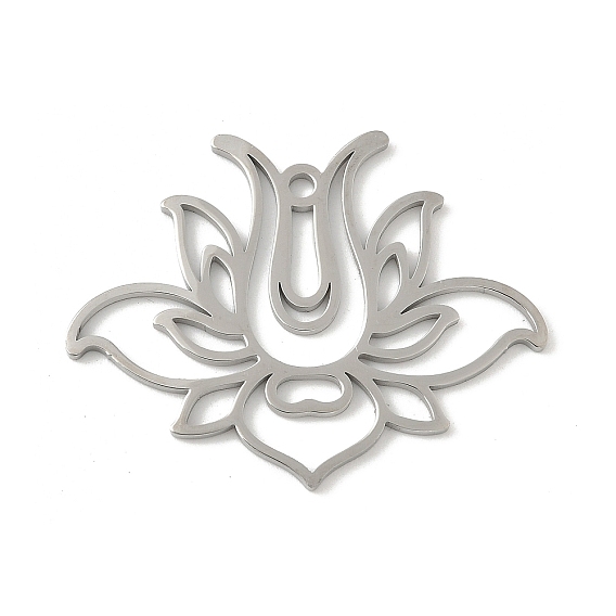 304 подвески из нержавеющей стали, очарование лотоса, лазерная резка, ионное покрытие (ip)