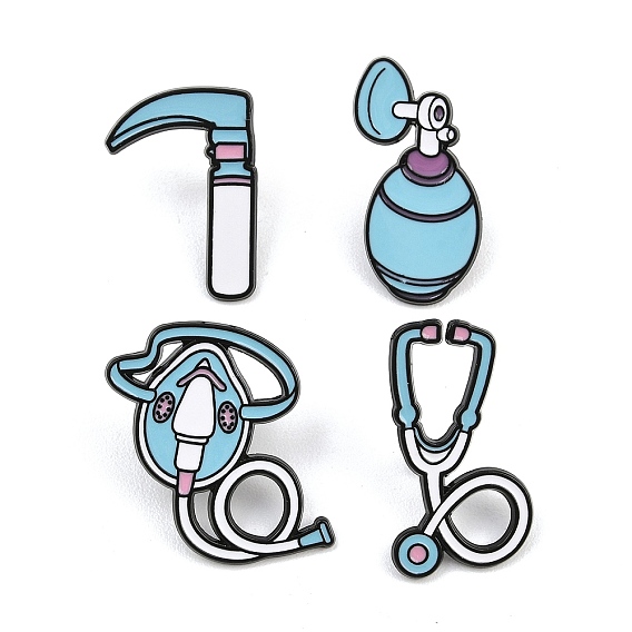 Эмалевые значки в стиле meidcal, булавки для лацканов из сплава для одежды рюкзака, чёрные