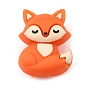 Food Grade Eco-Friendly Silicone Beads, Focal Beads, Fox