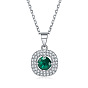 925 Sterling Silver Green Gemstone Jewelry Set - Ring, Earrings and Necklace
