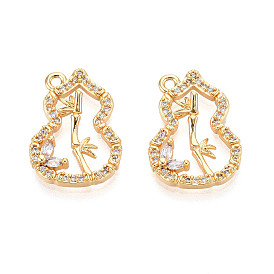 Латунные микро проложить кубического циркония подвески, бамбук и тыква