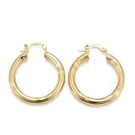 Латунные серьги обруча, долговечный, текстурированная форма кольца