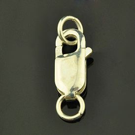 925 en argent sterling homard fermoirs pince, avec des anneaux de saut