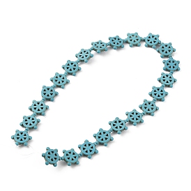 Синтетических нитей бирюзовые бусы, окрашенные, руль