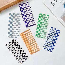 Fashionable and Stylish Acetate Hair Comb with Anti-Static Properties, Minimalist Checkerboard Design