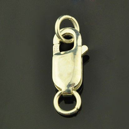 925 en argent sterling homard fermoirs pince, avec des anneaux de saut