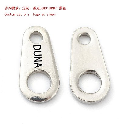 304 Stainless Steel Chain Tabs, Chain Extender Connectors, Teardrop