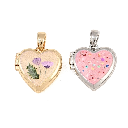 Colgantes de latón estampado, encanto del corazón