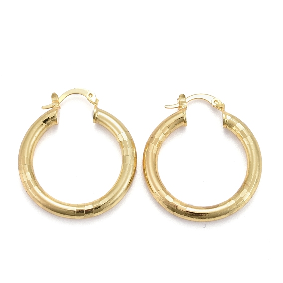 Латунные серьги обруча, долговечный, текстурированная форма кольца