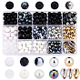 DIY Beads Jewelry Making Finding Kit, Including Round Glass & Acrylic & Natural Lava Rock & Electroplated Shell & ABS Plastic Beads