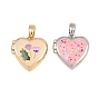 Printed Brass Locket Pendants, Heart Charm