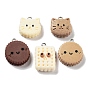 Cookies Theme Imitation Food Resin Pendants, Cat/Flat Round/Rectangle Charms with Platinum Plated Iron Loops