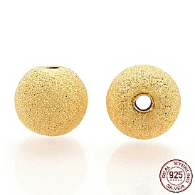 925 Sterling Silver Beads, Textured Round, Nickel Free