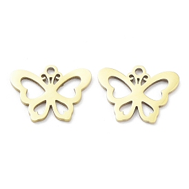 Ion Plating(IP) 316L Surgical Stainless Steel Pendants, Laser Cut, Butterfly Charm