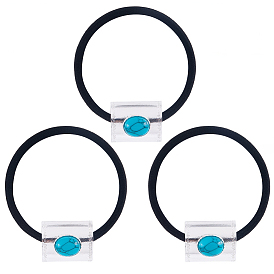 3шт. резинки для волос из искусственного бирюзового сплава и смолы, аксессуары для волос для женщин