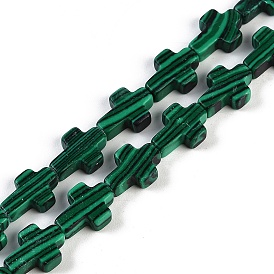 Synthetic Malachite Beads Strands, Cross