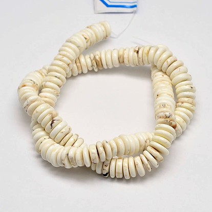 Natural Magnesite Beads Strands, Heishi Beads, Disc