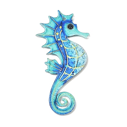 Printed Acrylic Big Pendants, Sea Horse