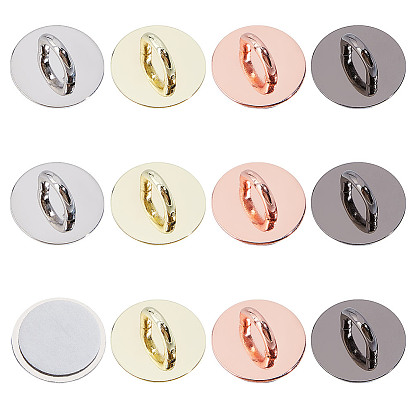 12 шт. 4 цвета цинковый сплав крючок вешалка, самоклеющаяся наклейка, плоско-круглые