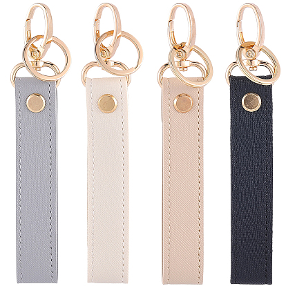 4шт 4 цвета кожаные брелки, золотой свет