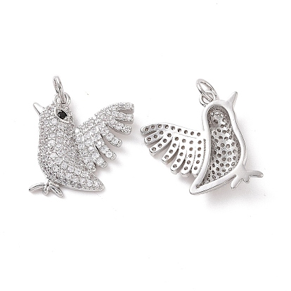 Подвески из экологически чистой латуни с микропаве из кубического циркония, долговечный, без свинца, без кадмии и без никеля, амулеты птиц