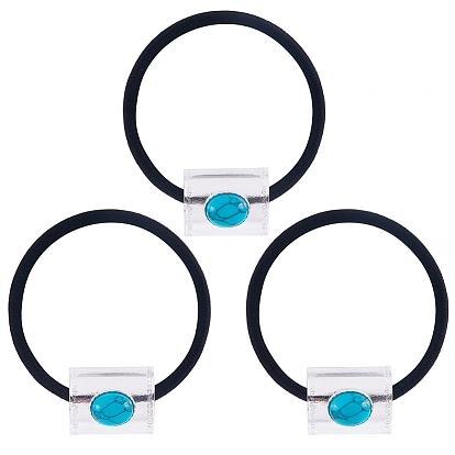 3шт. резинки для волос из искусственного бирюзового сплава и смолы, аксессуары для волос для женщин