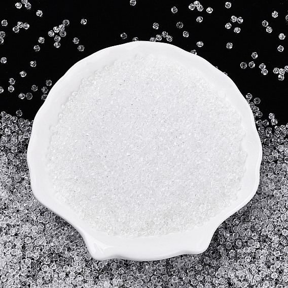 Прозрачные акриловые бусины, двухконусные, граненые