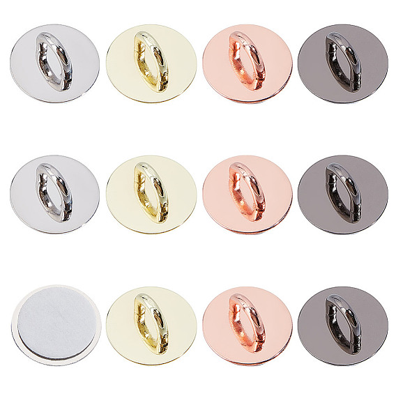 12 шт. 4 цвета цинковый сплав крючок вешалка, самоклеющаяся наклейка, плоско-круглые