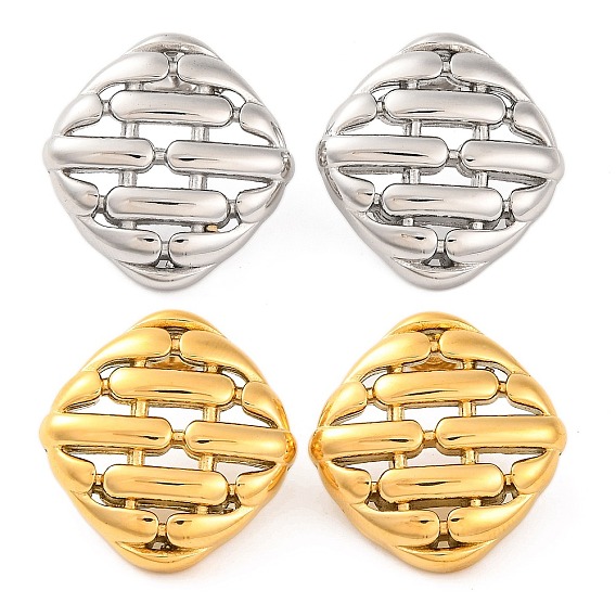 304 из нержавеющей стали серьги, ромб