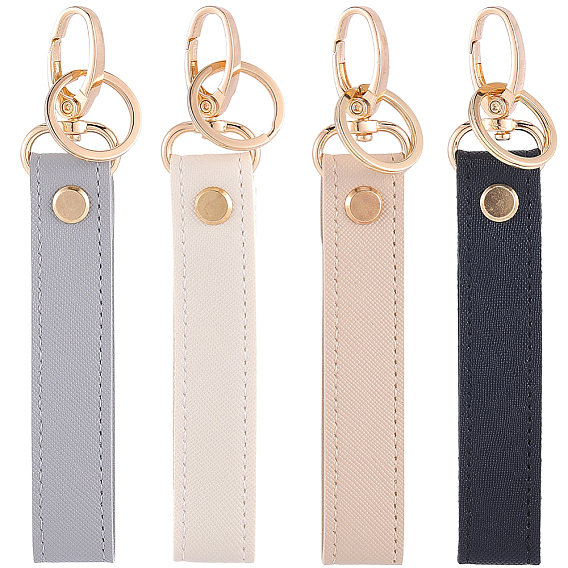 4шт 4 цвета кожаные брелки, золотой свет