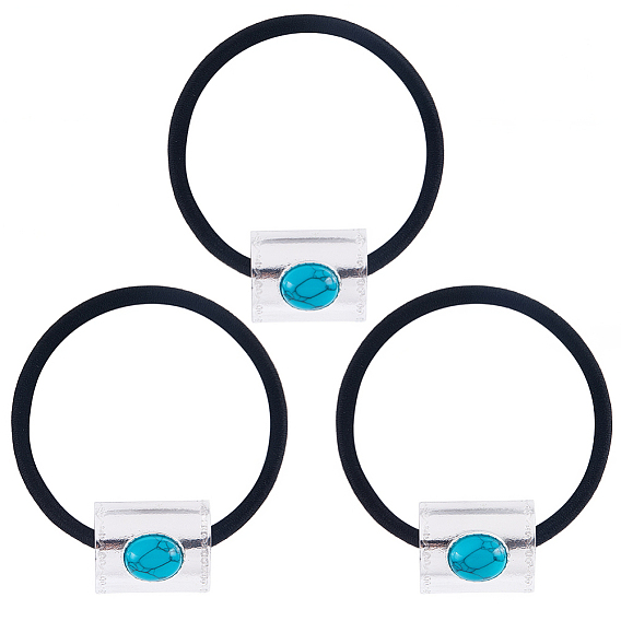 3шт. резинки для волос из искусственного бирюзового сплава и смолы, аксессуары для волос для женщин