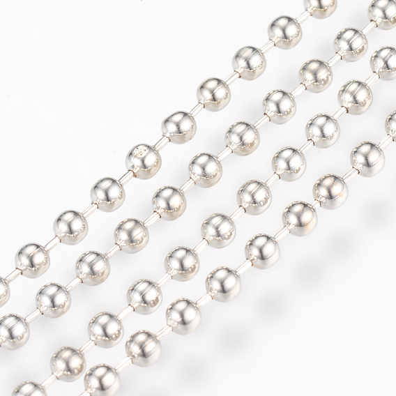 Chaînes de boule de fer, chaîne de perles, soudé, avec bobine, 2.4mm, environ 328.08 pieds (100 m)/rouleau