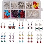 Sunnyclue DIY Ohrring machen, mit Legierungsperlenrahmen und Messingperlenrahmen, Glas Abakusperlen, Natürliche Jade-Perlen aus Malaysia und Ohrhaken aus Messing