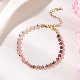 Браслеты-рондели из латуни и окрашенного натурального малазийского нефрита для женщин, реальный 14 k позолоченный