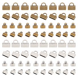 120 шт. 4 стили тибетский стиль цинковый сплав конец шнура, для изготовления браслета из кожанного шнура