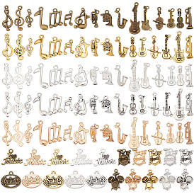100 шт 100 стили подвески из сплава, музыкальные инструменты и музыкальные ноты