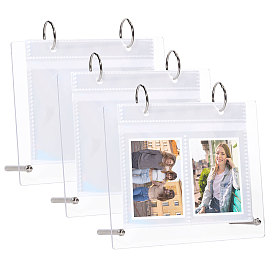 3 дюйм 10 карманы акриловый календарь фотоальбом, настольная мини фото подставка, прямоугольные, платина