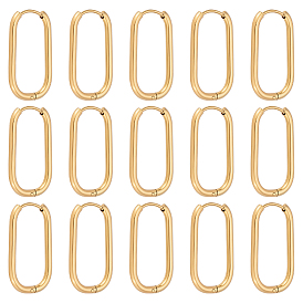 16 ионное покрытие (IP) 304 серьги-кольца из нержавеющей стали для женщин, прямоугольные