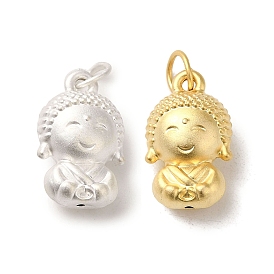 925 Sterling Silver Buddha Charms, with Jump Rings
