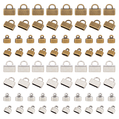 120 шт. 4 стили тибетский стиль цинковый сплав конец шнура, для изготовления браслета из кожанного шнура