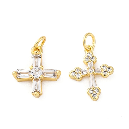 Латунные микро проложить кубического циркония подвески, без кадмия и без свинца, крест прелести, с целью перехода в кольце, реальный 16 k позолоченный