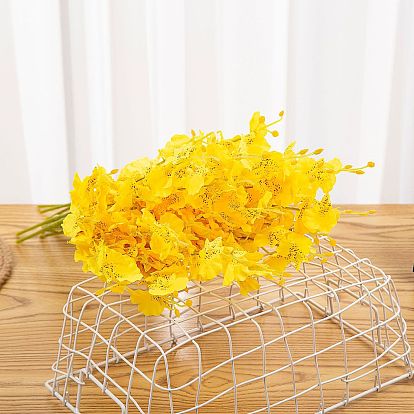 Simulated flower yellow short dancing orchid silk fabric fake flower handmade soybean home soft decoration craft butterfly orchid