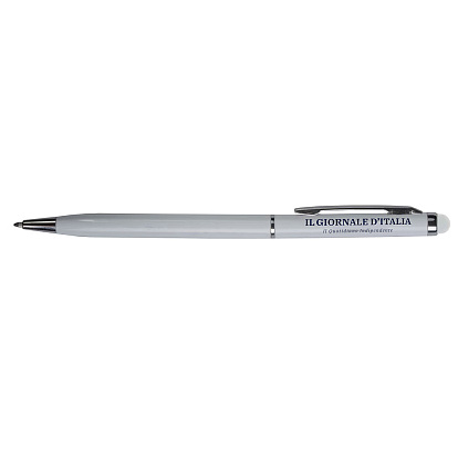 Stylo en acier, avec tête en silicone et logo