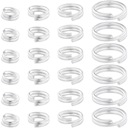 80шт 4 стили латунные разрезные кольца, кольца с двойной петлей