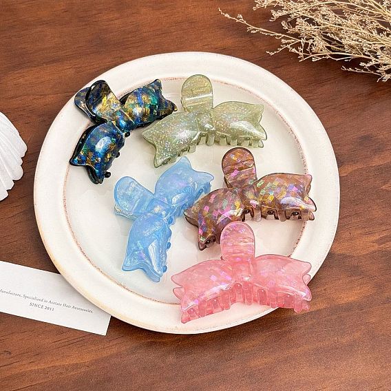 Заколки для волос в форме когтей из ацетата целлюлозы, аксессуары для волос для женщин и девочек, бантом