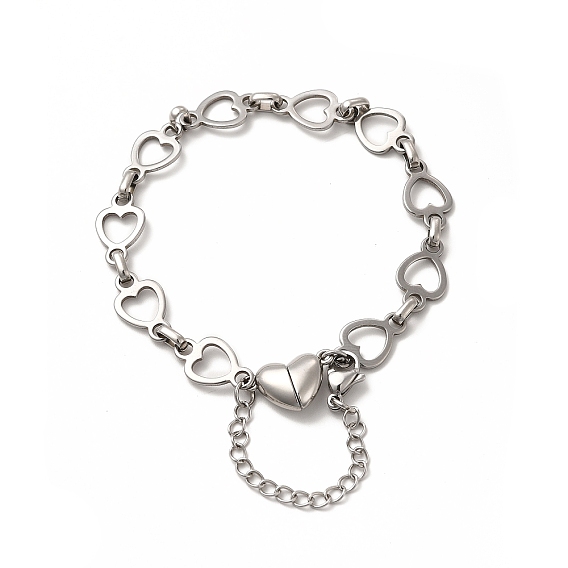 304 браслеты-цепочки из нержавеющей стали для женщин, с магнитными застежками