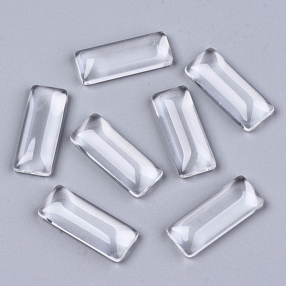 Прозрачные стеклянные кабошоны прямоугольник
