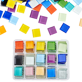 Cabochons de verre transparent, carreaux de mosaïque, pour la décoration de la maison ou le bricolage, carrée