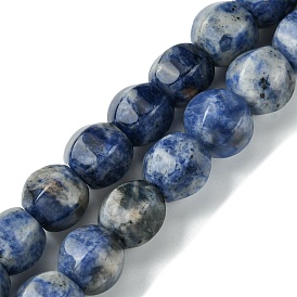 Натуральное синее пятно нитки из бисера яшмы, граненые, круглые