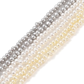 Electroplated Shell Pearl Beads Strands, Potato